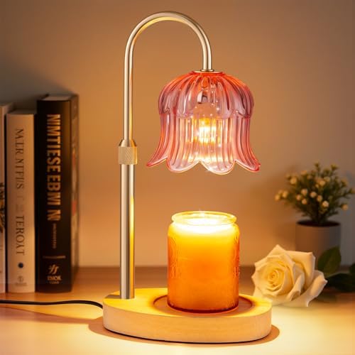 Candle Warmer Lamp Adjustable Timer Electric－Pink Flower Wax lamp by Unknown