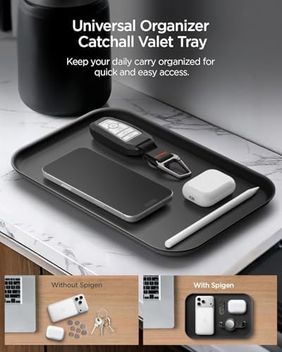 Spigen Vegan Leather Valet Tray Tech EDC Nightstand Desk Organizer - Image 2