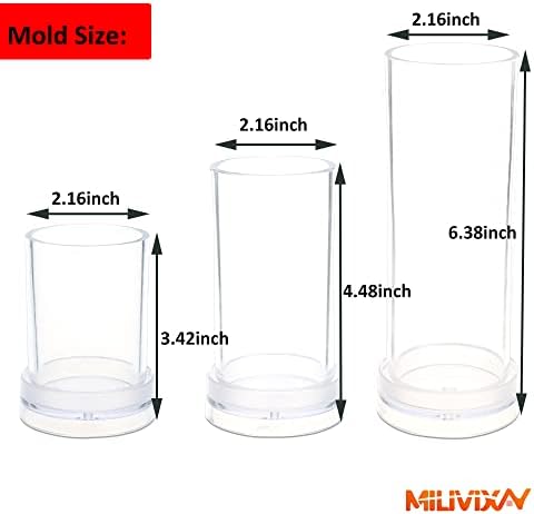 MILIVIXAY 3PCS Pillar Candle Molds - Plastic Cylinder Candle Mold Set for Candle Making-Candle Making Molds-60 Ft. of Wick, 50pcs Wick Stickers, 3pcs Wick Holders and 1pc Iron Wire Included as a Gift. - Image 2