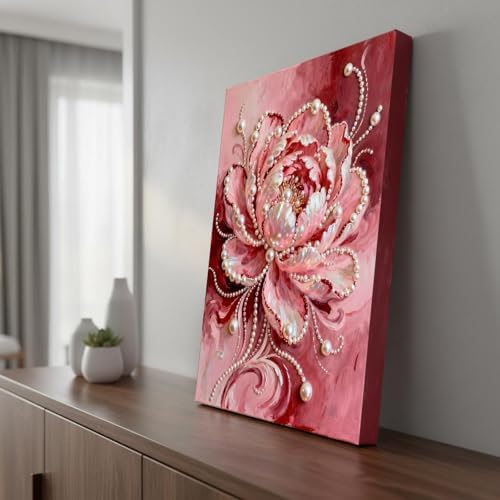 DIY Pearl Painting with Frame, Creative Design, Handmade Stress-Relieving Home Wall Decoration, Includes Frame and Tools-Flowers-2 - Image 5