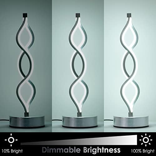 NUÜR Silver Infinity Spiral LED Table Lamp, Dimmable Bedside Lamp - Image 6