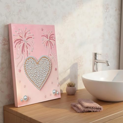 DIY Pearl Painting with Frame, Creative Design, Handmade Stress-Relieving Home Wall Decoration, Includes Frame and Tools-Heart - Image 5