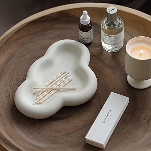 WENSHUO Cloud Tray, Chubby Ceramic Jewelry Tray, 9.4 x 6.5 in, Crème - Image 5