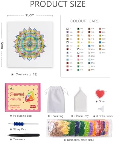 PeakLuv Small Diamond Art Kits Mandala Mini Diamond Painting Kits - Image 3