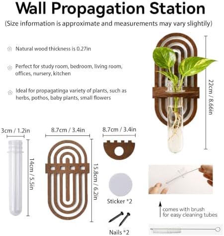 Artilady Plant Propagation Station Wall Hanging, Wood Arch Terrariums Tube - Image 5