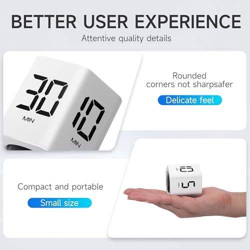 Productivity Timer, 1, 5, 10, 30, 60 Minute Presets, Desk Cube Timer - Image 4