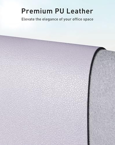 Aothia Faux Leather Desk Mat - Large Mouse Pad, Non-Slip PU Leather Blotter, Waterproof Writing Surface for Office and Home (Soft Lavender, 63" x 17") - Image 2