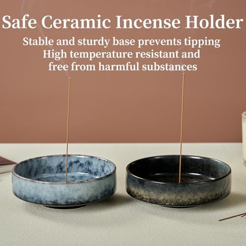 6" Ceramic Incense Holder for Sticks with 10 Holes,5in1 Handmade Flambé Glaze Incense Burner Bowl Ash Catcher for Stick,Coil,Cone,Sage,Palo Santo,Candle - Ideal for Yoga Spa Meditation Home Décor - Image 7