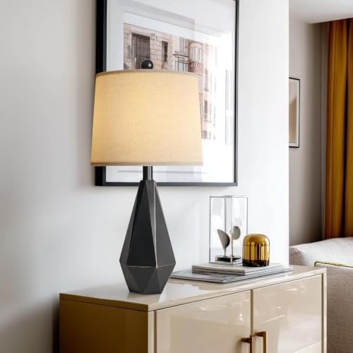 PoKat 23'' Farmhouse Table Lamps Set of 2, Black Bedside Lamps for Bedroom Night Stands, Modern Nightstand Lamps for Living Room, End Side Table, Black - Image 5