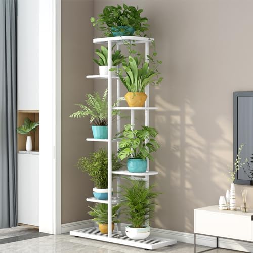 LINZINAR 7 Tier Plant Stand Indoor Outdoor Metal Flower Pot Display Shelf - Image 2