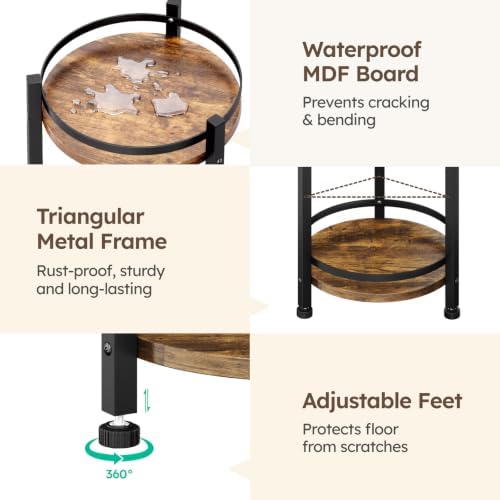 Homsorout 2 Tier Plant Stand Indoor Outdoor for Corner, Rustic - Image 4
