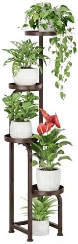 Bamworld Corner Plant Stand Indoor Outdoor Tall Metal Flower Pot Stands by Bamworld