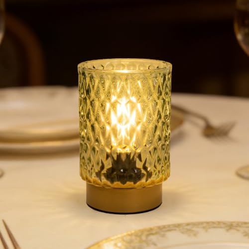 LUSHARBOR Battery Operated Lamp with Timer, Set of 2 Small Table Lamp Green - Image 7