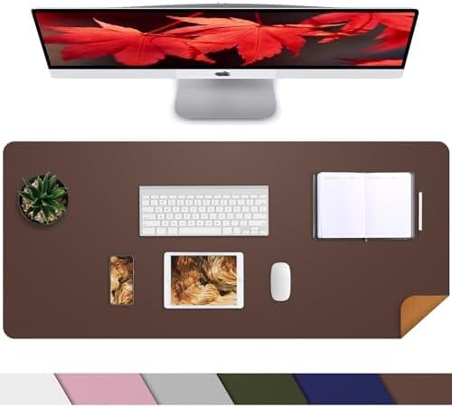 AFIING Cork Desk Mat 31.5" x 17", Coffee,Desk pad Protector by AFIING