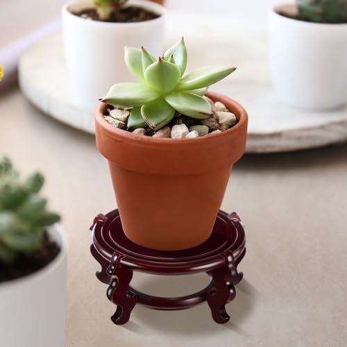 Geetery 2 Pcs 4–12 in Oriental Wooden Plant Stand Indoor Vase Stand, 6 in - Image 6