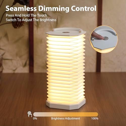 Portable Paper Lamp, Accordion Desk Lamp,Japanese Lanterns lamp - Image 5