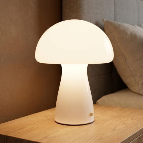 Mushroom Table Lamp, Cordless Table Lamp, Rechargeable & Dimmable, White by HecathiaLighting