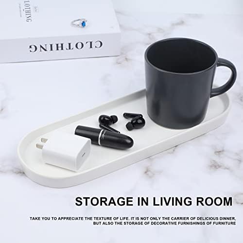 Ceramic Sink Tray, Bathroom Counter Tray, Bathtub, Cosmetics Dish, Candle, Perfume Shampoo Liquid Soap Simple Style Design Suit for Bathroom and Kitchen (White) - Image 4