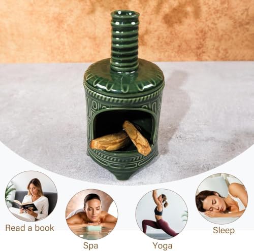 MOUGIGI Handmade Ceramic Palo Santo Holder & Mini Chiminea Incense Dish - Image 3