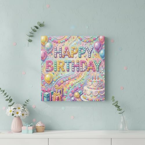 ARTopet DIY Pearl Painting Kit with Frame 9.84x9.84IN Birthday Theme Gemstone Diamond Dots Beads Art Craft for Adult Beginners Display Tabletop Wall Mounting Home Decor-Birthday02 - Image 5