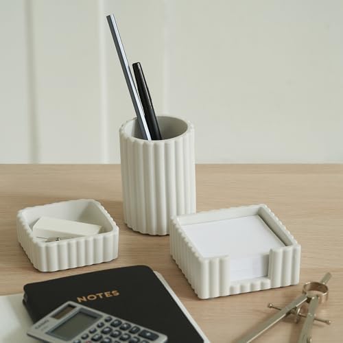 Modern Aesthetic Desk Accessories Set of 3 - Stylish Concrete Organizers - Image 6