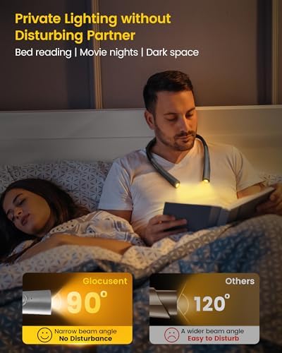 Glocusent Upgraded LED Neck Reading Light, Book Light for Reading in Bed - Image 4
