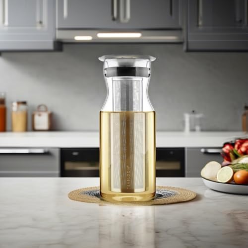 Teabloom Multi-Beverage Carafe (40 OZ / 1.2 L / 4-5 CUPS) – Brew and Serve Iced Tea, Cold Brew Tea and Fruit Infused Water – Cypress Carafe - Image 5
