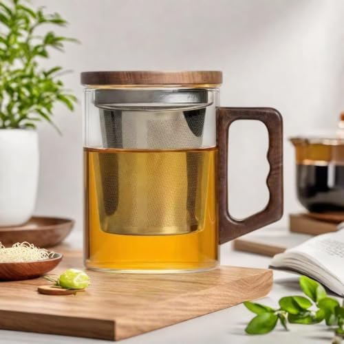 Tea Infuser Mug 400ML/15.5oz，Borosilicate Glass Infusion Mug Dishwasher Safe preferred for birthday gifts - Image 3