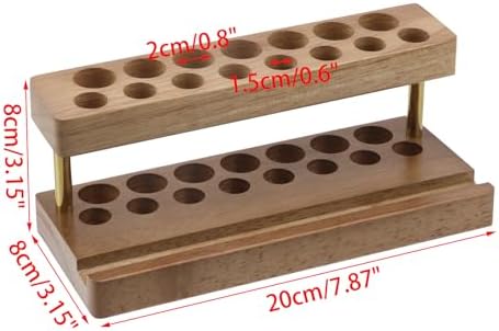 Crapyt Wooden Pen Display Stand with 15 Slots and Cell Phone Stand - Image 2