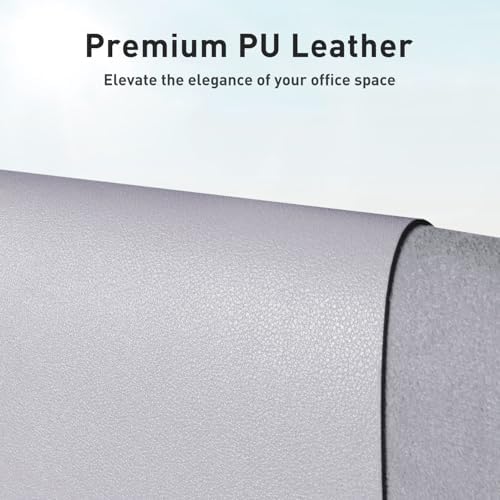 Aothia Faux Leather Desk Mat - Non-Slip PU Leather Desk Blotter, Waterproof Writing Surface, Large Desk Pad for Office & Home (Smoky Lavender, 55" x 17") - Image 2