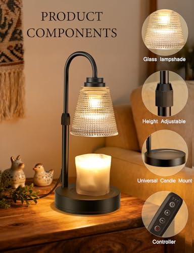 Candle Warmer Lamp with Timer Dimmable, Adjustable Height Wax Melts Warmer for Jar Candles, Housewarming, Birthday, for Women and Mom, Home Decor - Image 3