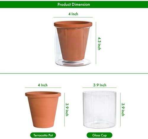 D'vine Dev Self Watering Terracotta Planter Pot, 4 in, 37-X-A-1 - Image 3