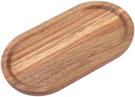 Small Acacia Wood Serving Tray, Mini Wooden Serving Tray, Bathroom Countertop Organizer Tray, Coffee Bar Tray, for Bread Vegetable Trays, Food Dish Platter Tableware Decorative Tray (7.48 x 4.13 inch) by Unknown
