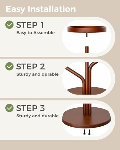 Tier Tall Flower Holder for Living Room,Bedroom Decor,Balcony (Brown) - Image 5