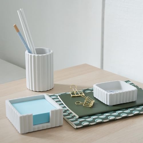 Modern Aesthetic Desk Accessories Set of 3 - Stylish Concrete Organizers - Image 5