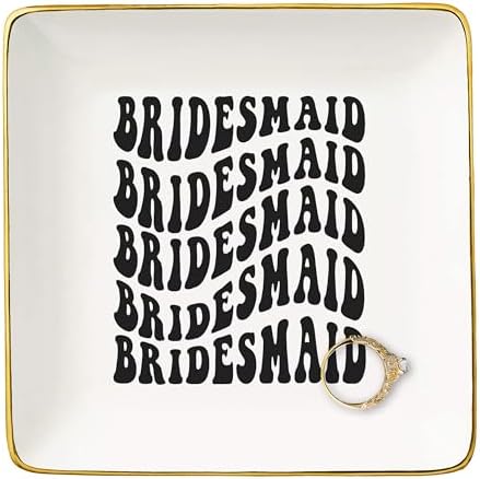 NZY Unique Bridesmaids Gifts from Bride-Bridal Shower Gifts for Sister Best Friends-Hen Night Bachelorette Party Present for Women-Wedding Present for Bridesmaid-Jewelry Tray Trinket Holder Ring Dish by NZY