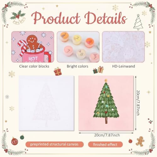 YooNotee 12 Pack Christmas Paint by Numbers Kit - Image 3