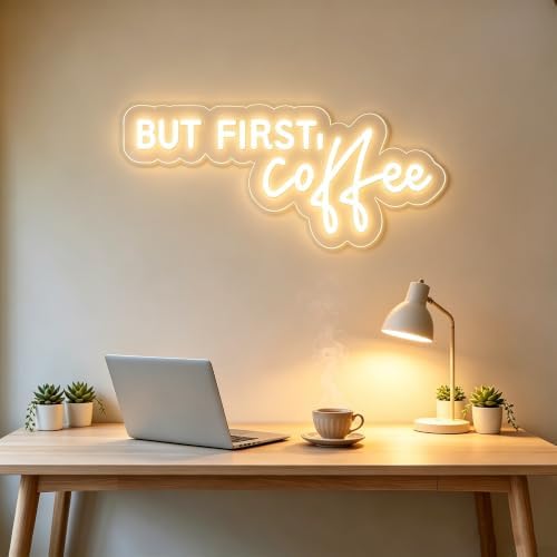 Coffee Bar Signs for Home Kitchen Cafe Corner Shop Decor LED Dimmable But First Coffee Light up Neon Light Signs 5V USB Powered with Hanging Chain,Gifts for Birthday Shop Open - Image 4