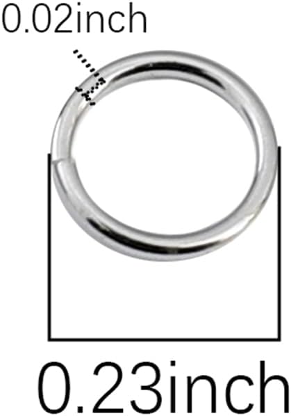 925 Sterling Silver Jump Rings 0.7x6mm 20pcs for Jewelry Making Findings