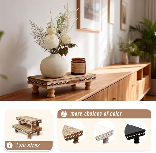 Bathroom Tray Pedestal Stand, Waterproof Wood Riser for Bathroom Counter - Image 6