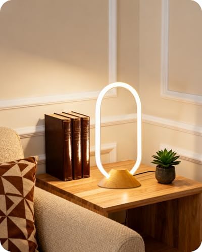 Modern LED Table Lamp, Bedside Lamp with Oval Design, 3 Color Temperatures, Adjustable Brightness, 360° Lighting, Unique Desk Lamp for Bedroom, Living Room, Study, Office, Natural M64TL05 - Image 4