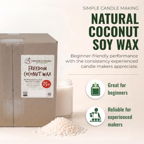 American Soy Organics Freedom Coconut Soy Wax Beads, Candle Wax, 25 lbs - Image 2