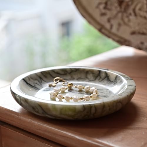 Natural Cold Emerald Marble Ring Dish Jewelry Tray – 5.5" Trinket Dish - Image 6