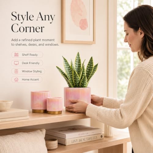 Gepege Ceramic Plant Pots for Indoor Plants, Planters with Drainage Holes - Image 4