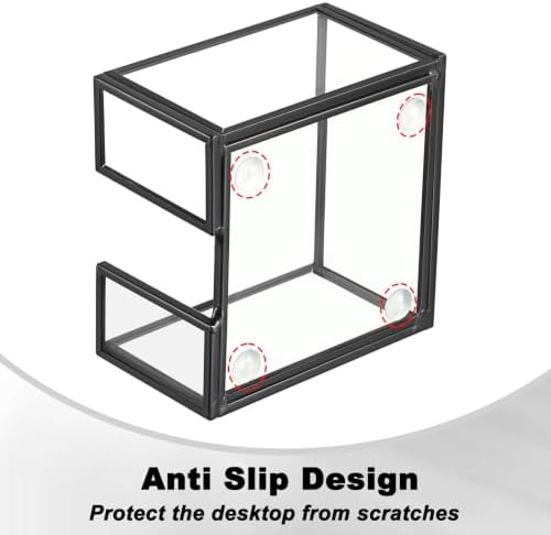 BTSKY Metal Glass Sticky Note Holder for 3x3 Inch Sticky Notes - Image 4