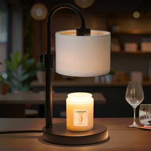 FINCMY Candle Warmer Lamp with Timer, Adjustable Height Candle Wax Warmer Candle Lamp Warmer for Jar Candles, Home Decor House Warming Gifts Compatible with Various Candles (White) by FINCMY
