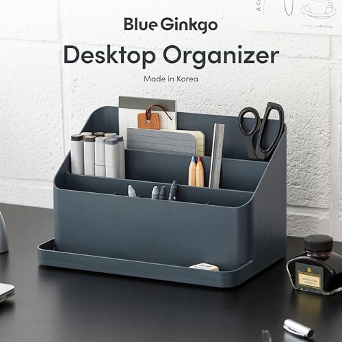 BLUE GINKGO Desk Organizer, Office Supplies, Blue, Made in Korea - Image 2
