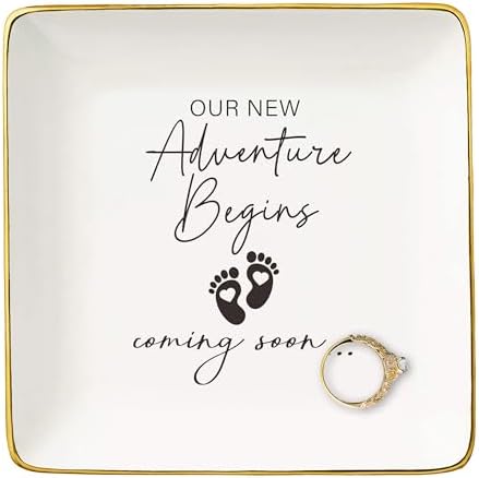 NZY Baby Pregnancy Announcement Gifts-Promoted to Grandma,Aunt,Godmother-Baby Coming Soon-New Baby Reveal Gifts for Mom Sister Friends-Mothers Day Christmas Gift-Jewelry Tray Trinket Holder Ring Dish by NZY