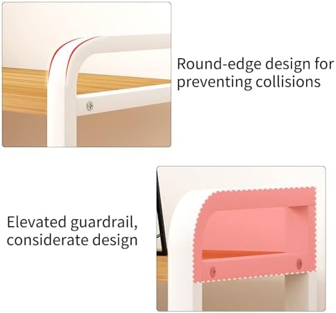 Office Desk Shelf Organizer, Wood Desktop Bookshelf Supplies Storage Rack, Shelf for Top of Desk and Dresser and Cubicle Decor Aesthetic Bookshelf (White White-Two Tier) - Image 6