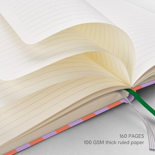 &And Per Se Lined Hardcover Notebook – A5 5.7"x8" College Ruled, 160 Pages, 100gsm Thick Paper – Aesthetic Journal for Women, Gift-Ready Planner, Everyday Writing Notebook (Color Block) - Image 4